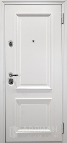 Фото «Входная белая дверь с отделкой МДФ белая №36»